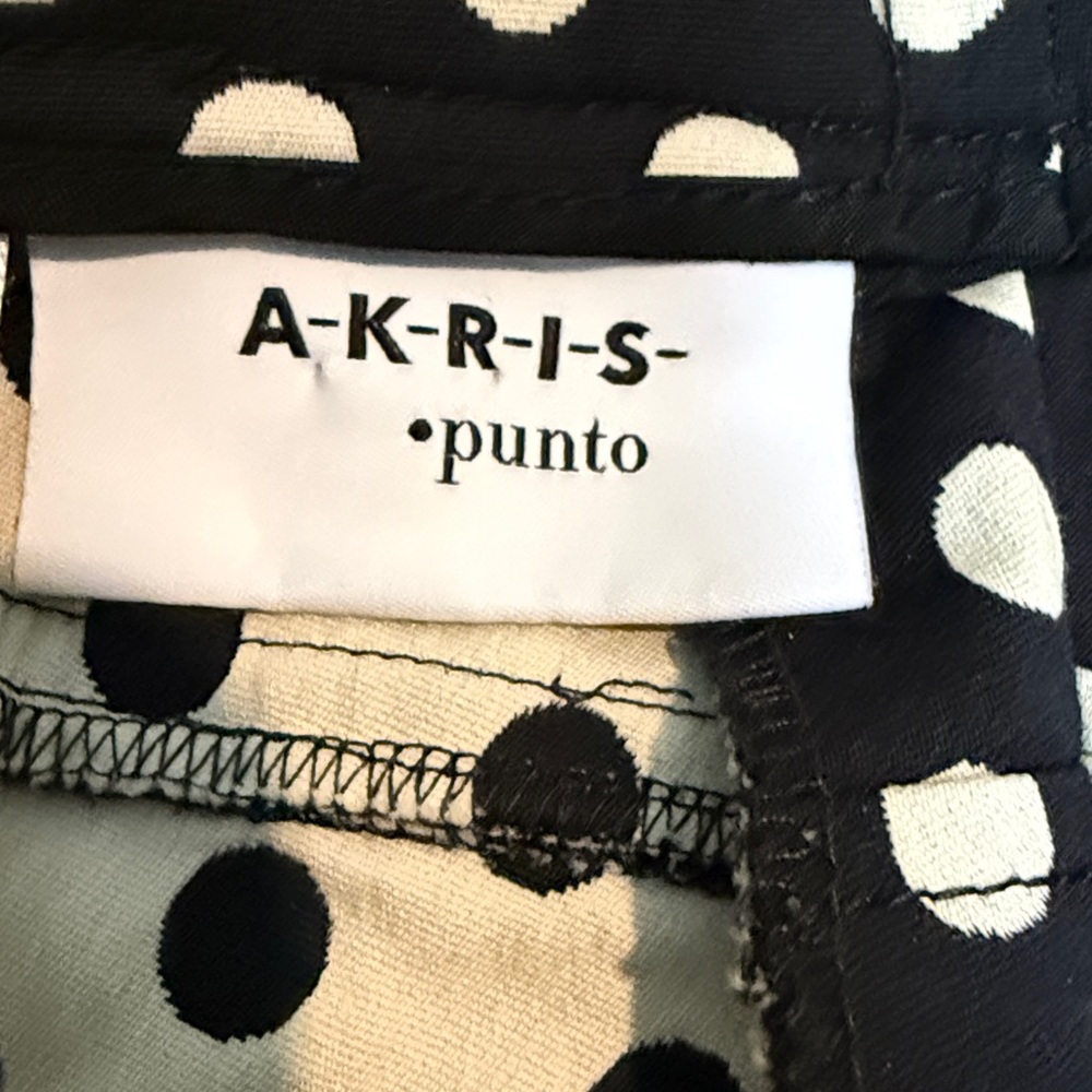 Akris Punto Franca Black/Ivory Polka Dot Techno Pants Size 6 - Picture 3 of 10